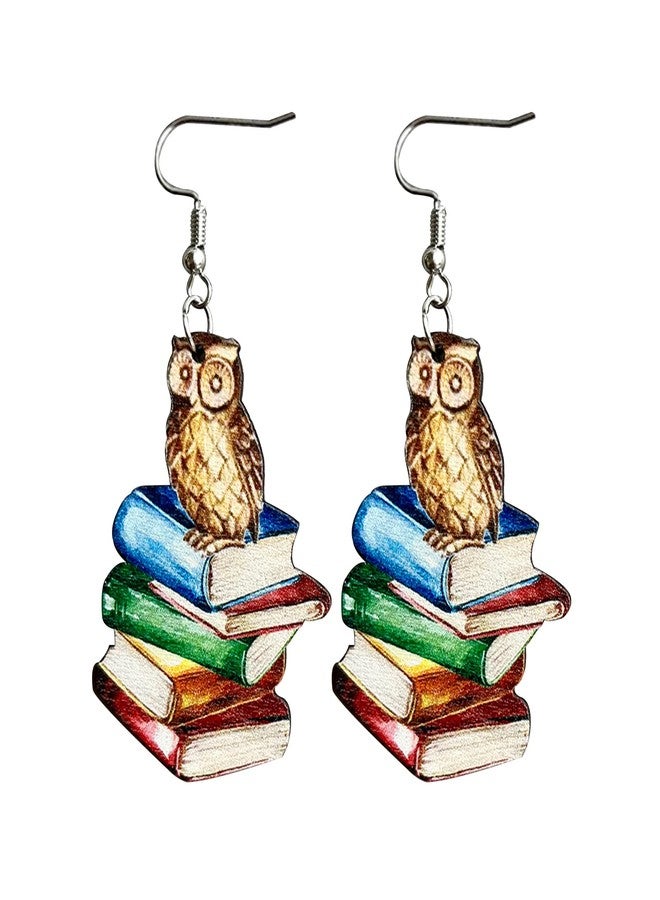FORUBUS Lovely Owl Book Dangle Earrings - Unique Teacher's Day Jewelry-owl - Image 1